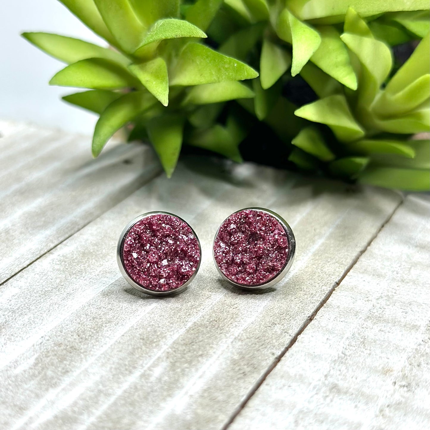 Pink Shimmer Studs