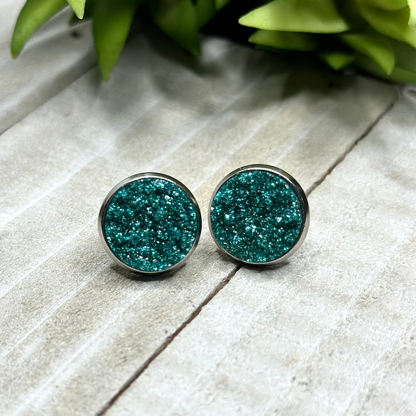 Teal Shimmer Studs