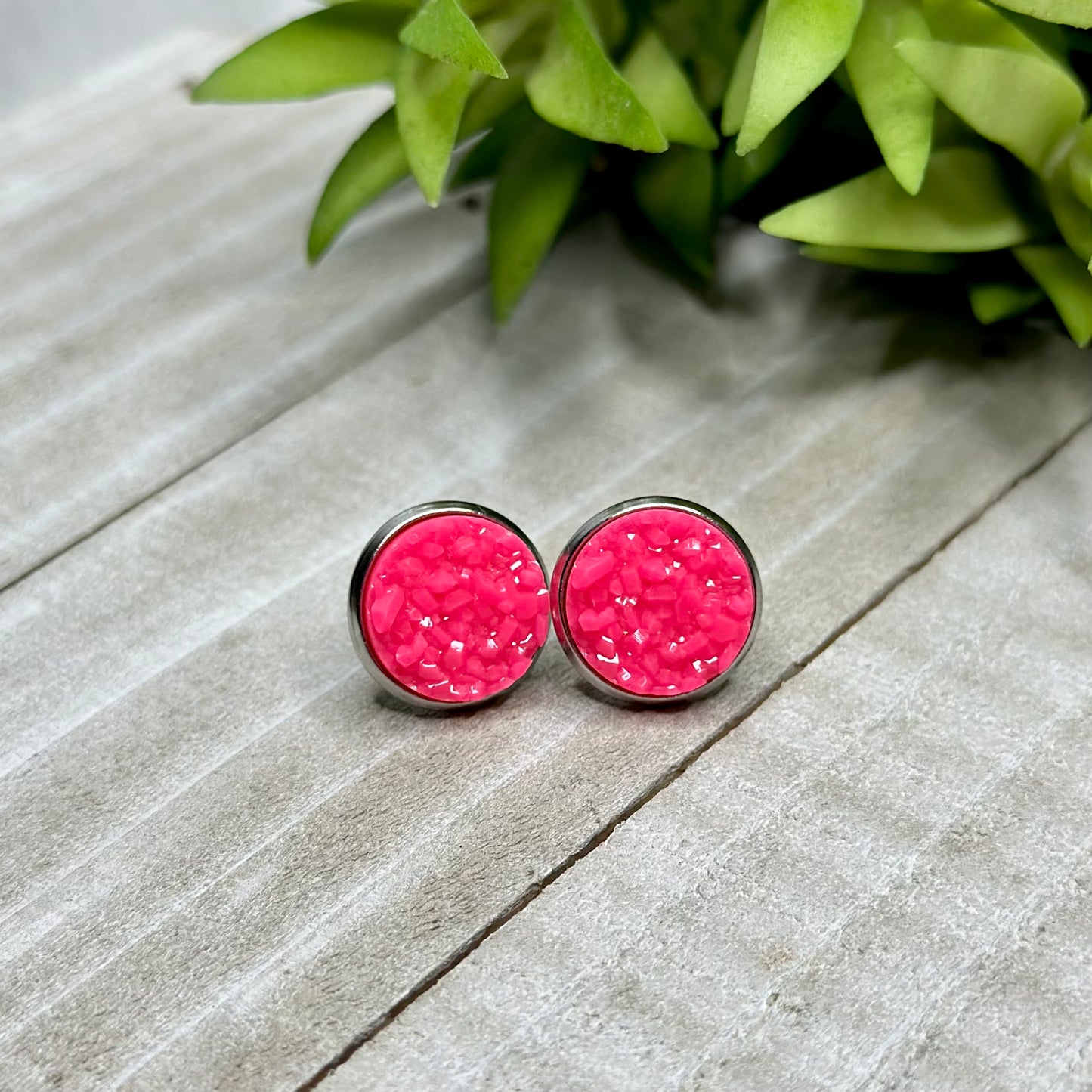 Neon Pink Studs