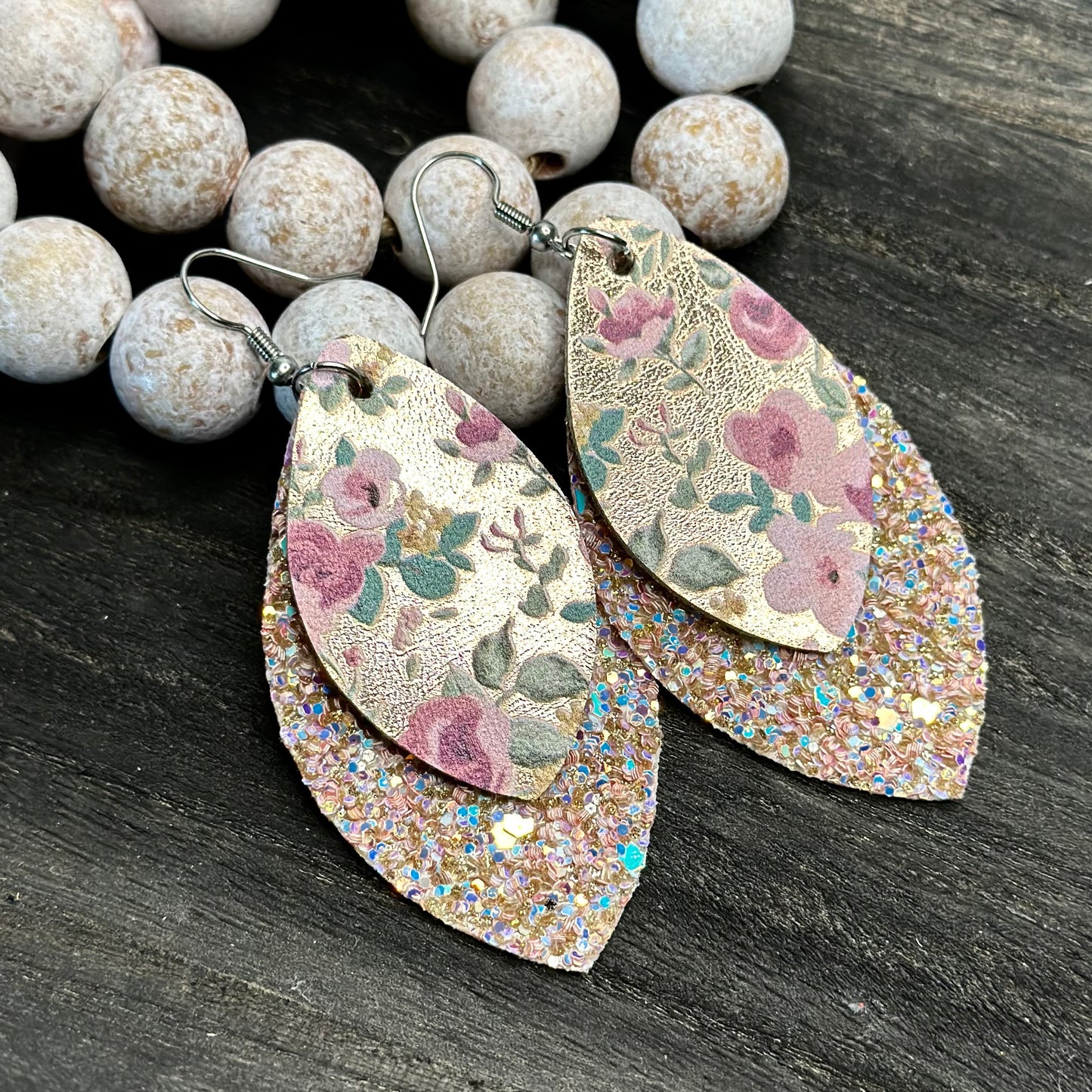 Pink Floral Earrings