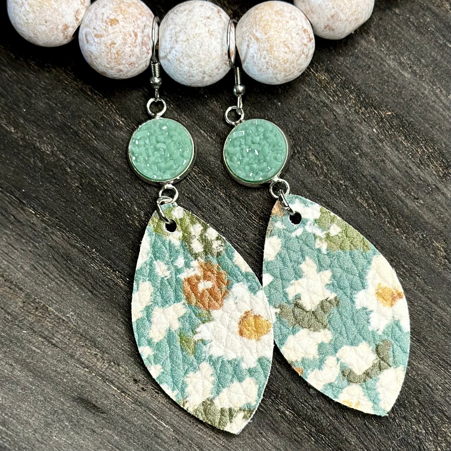 Minty Floral Earrings