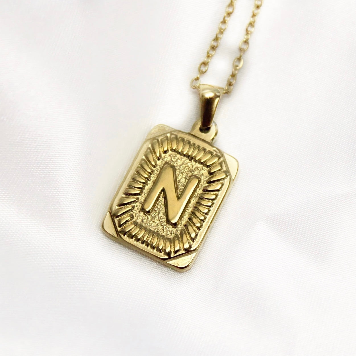 Initial Card Necklace