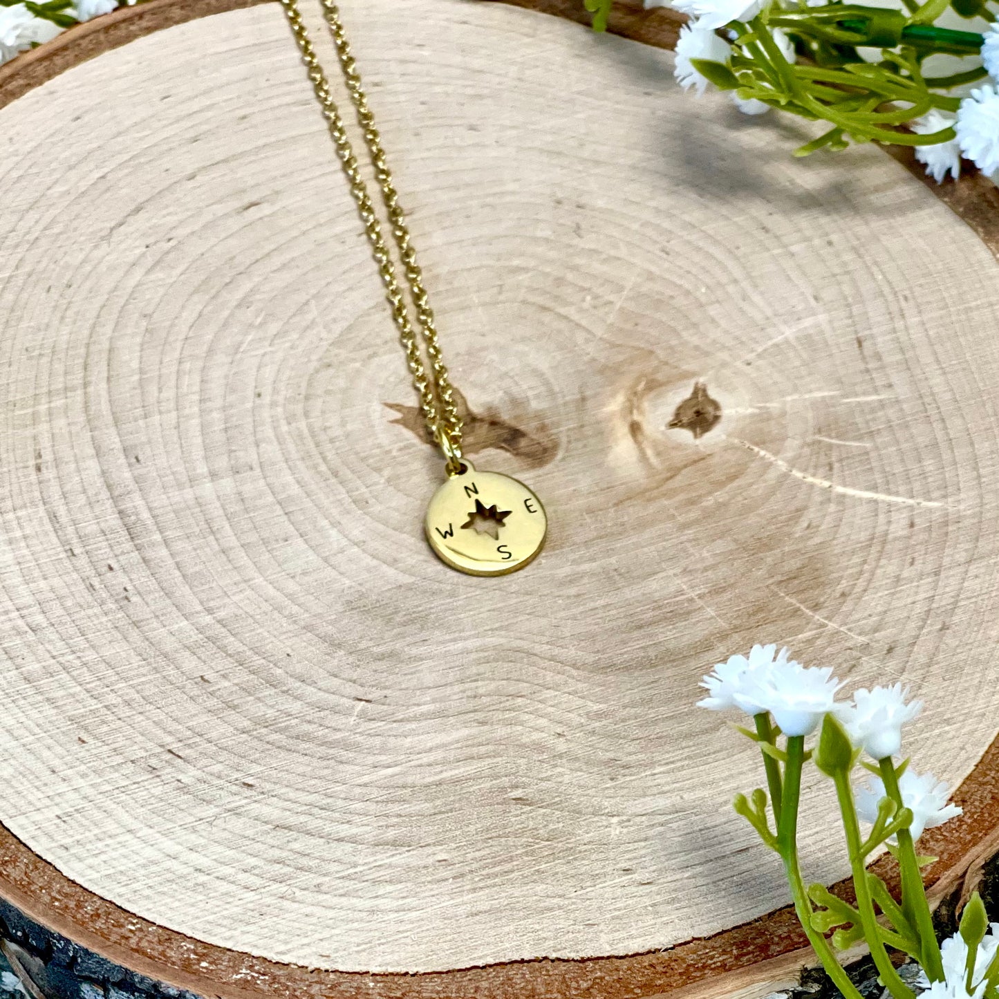 Gold Compass Necklace