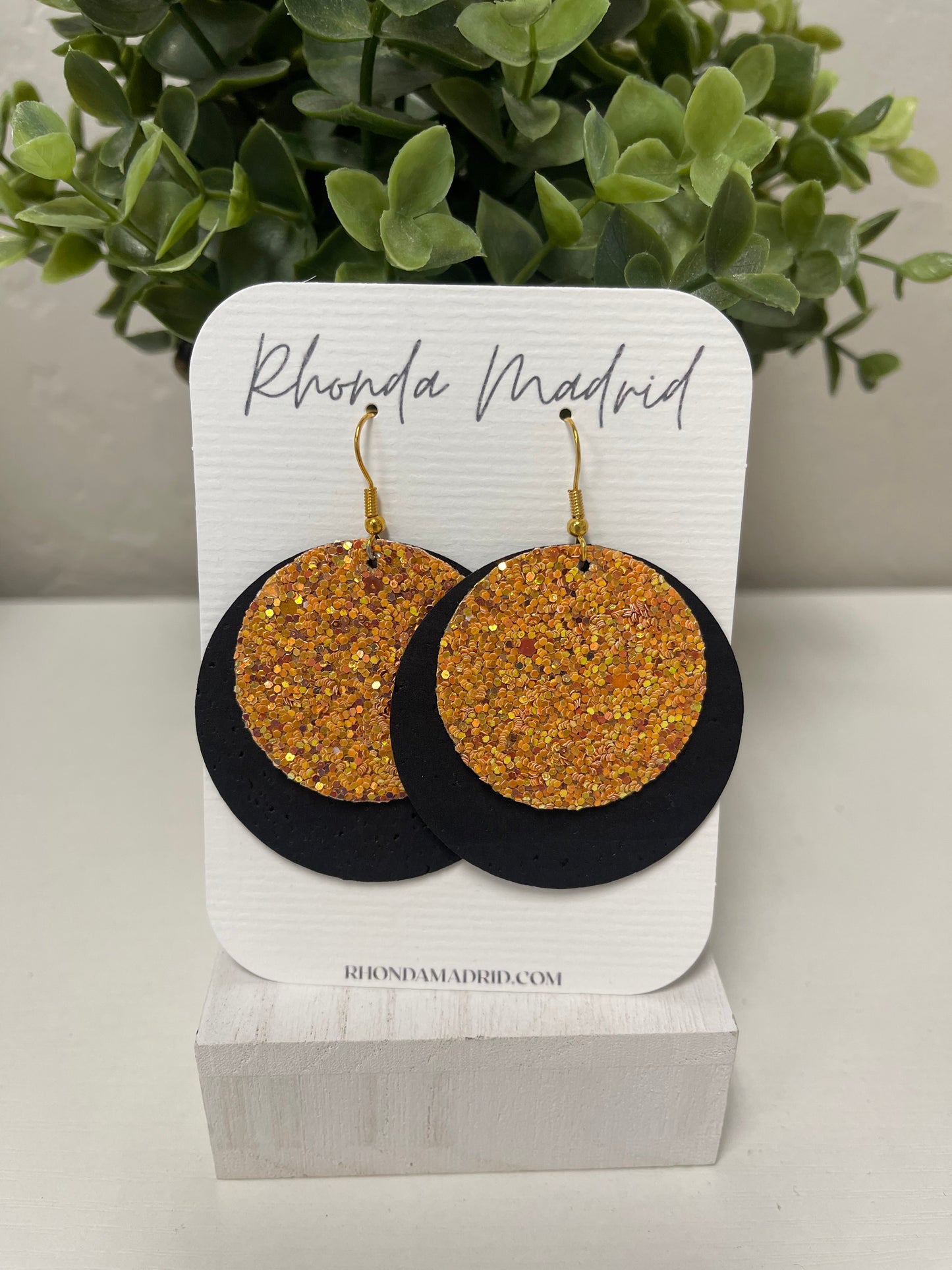 Black/Orange Glitter LS