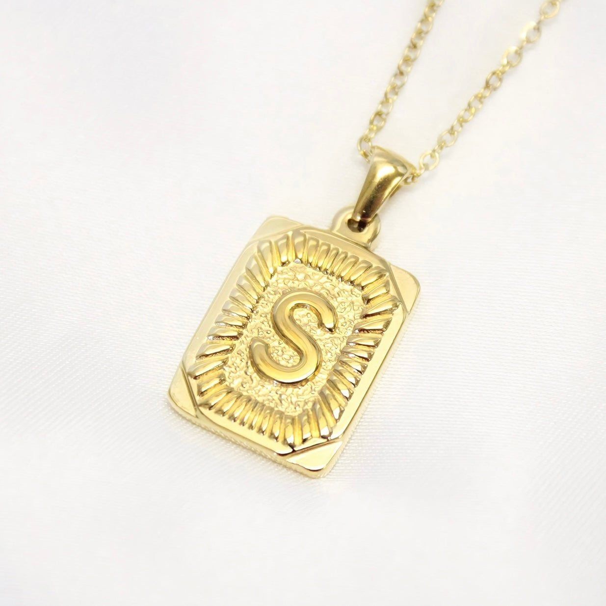 Initial Card Necklace