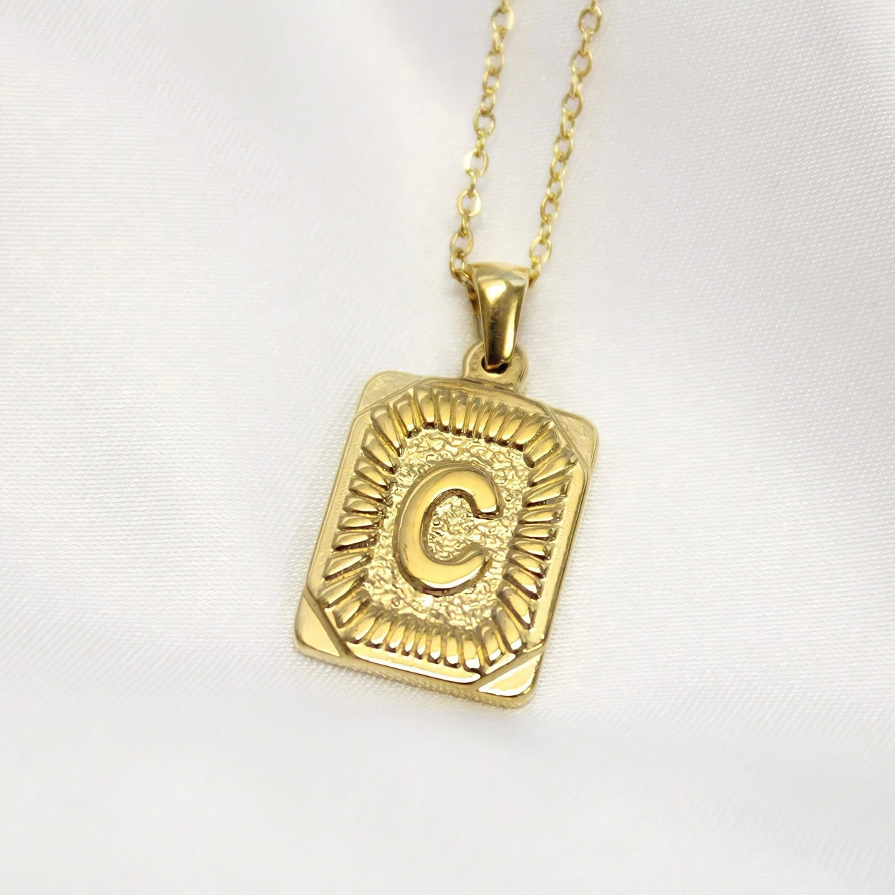 Initial Card Necklace