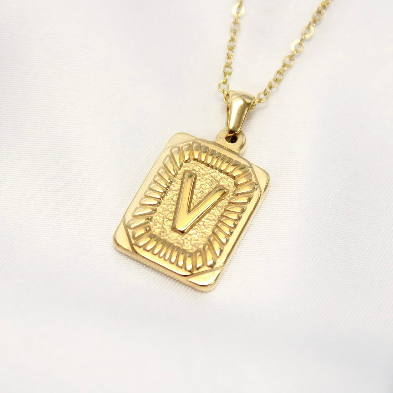 Initial Card Necklace