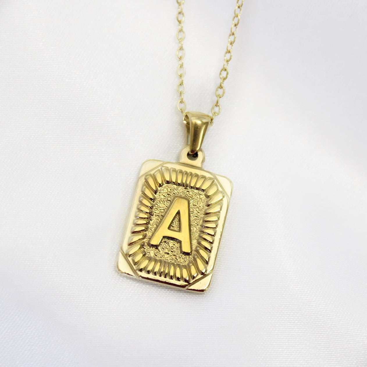 Initial Card Necklace