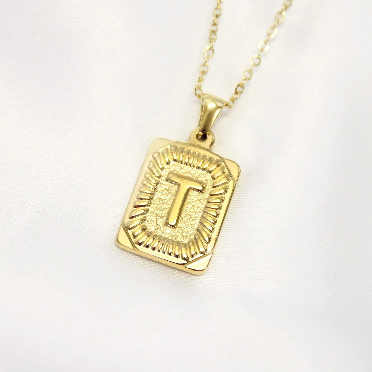 Initial Card Necklace