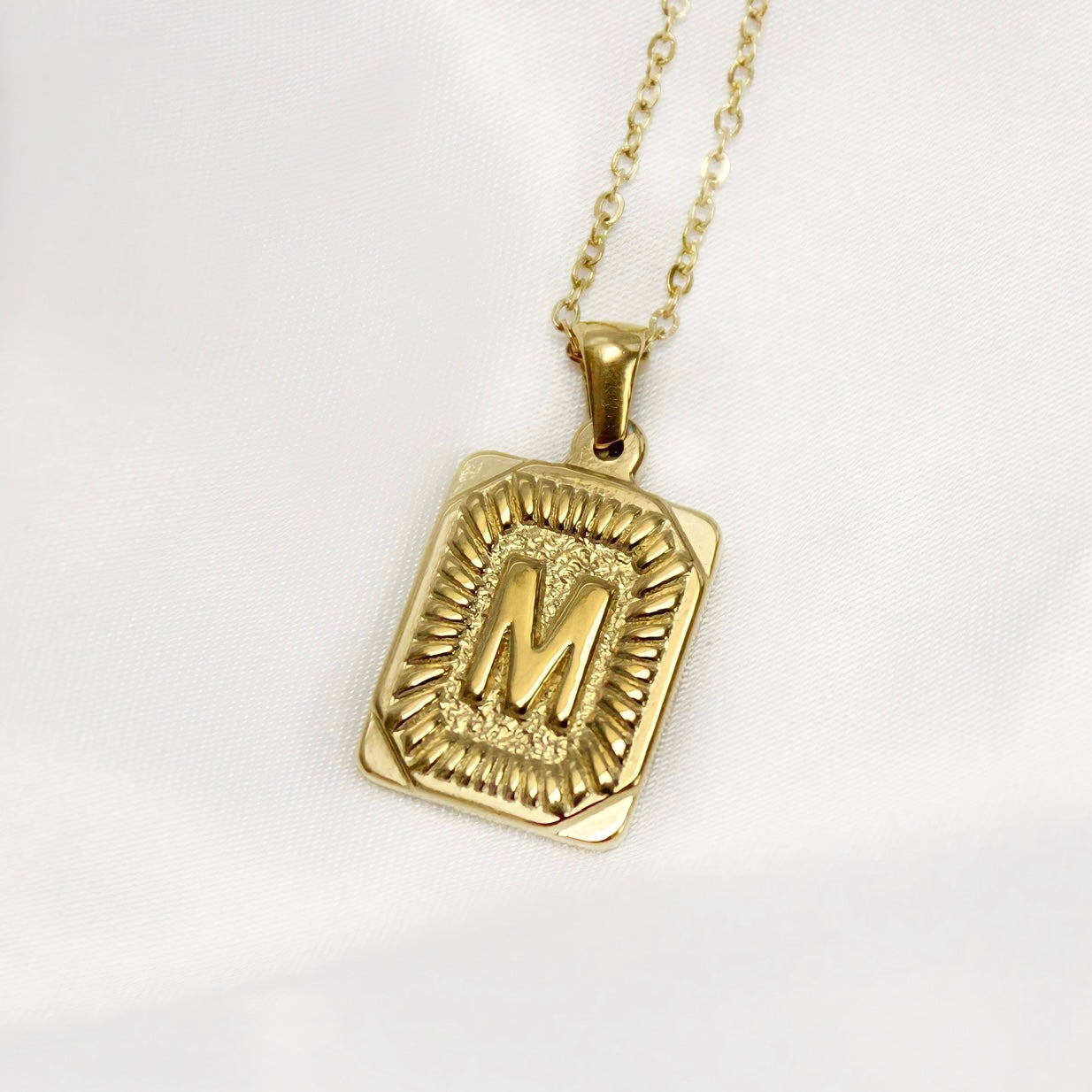 Initial Card Necklace