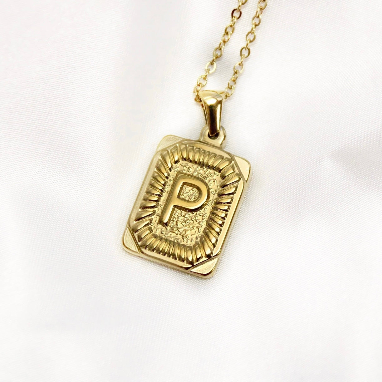 Initial Card Necklace