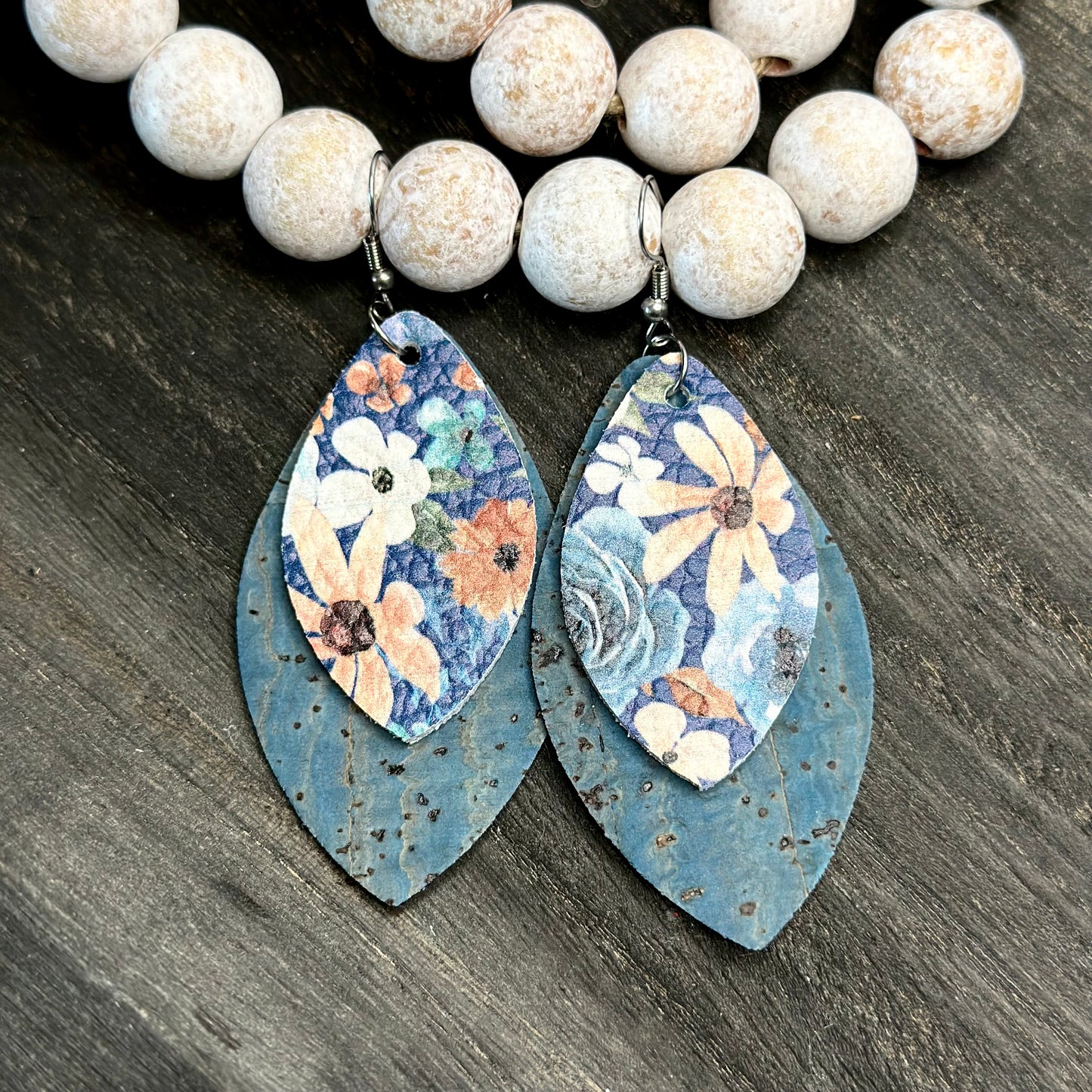 Blue Floral Earrings