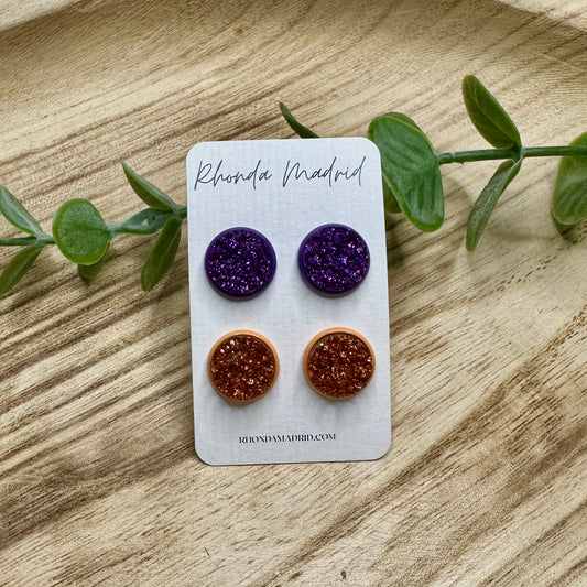 Purple & Orange Studs