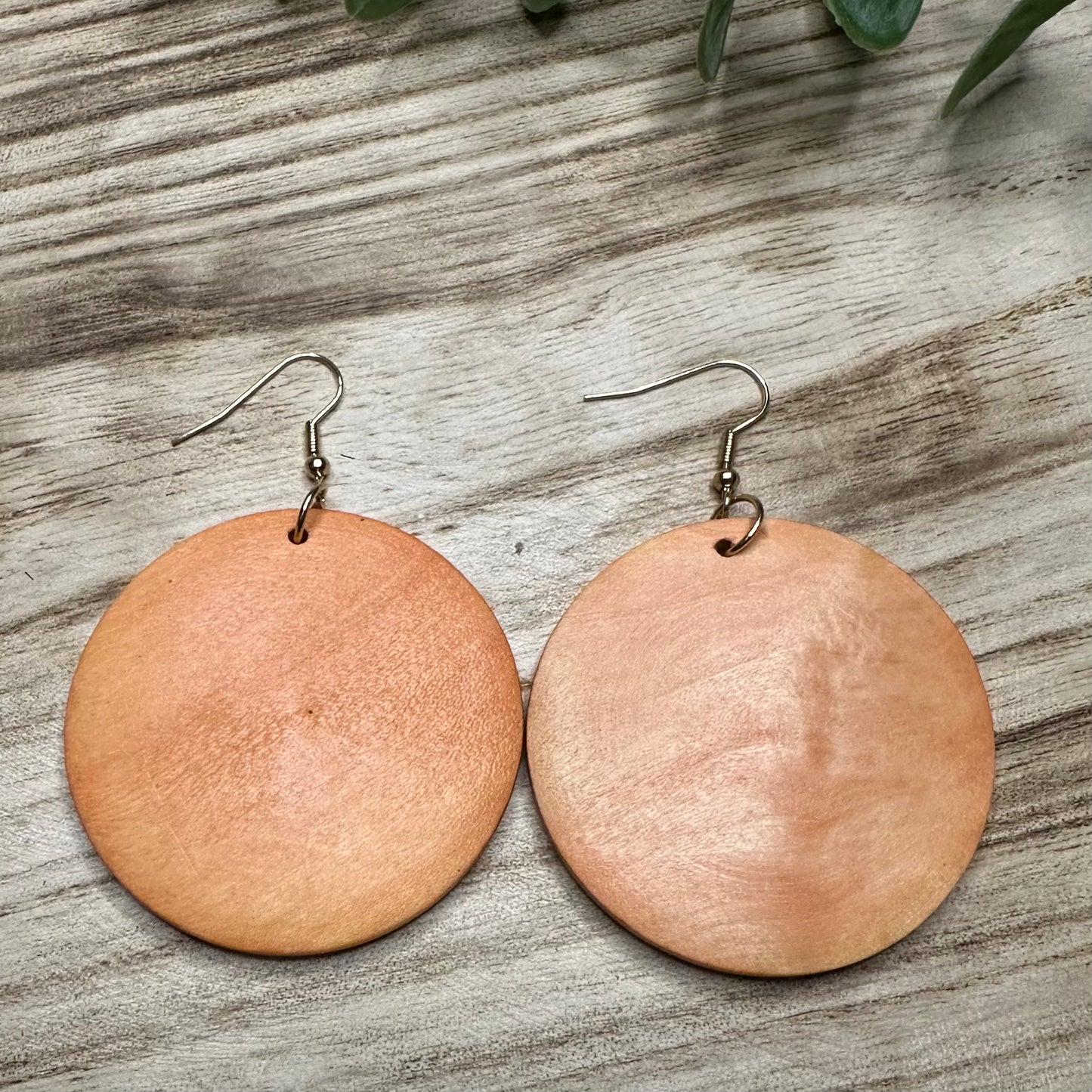 Large Round Wood Earrings