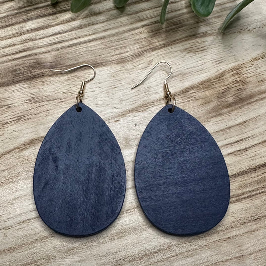 Navy Blue Solid Tear Drop