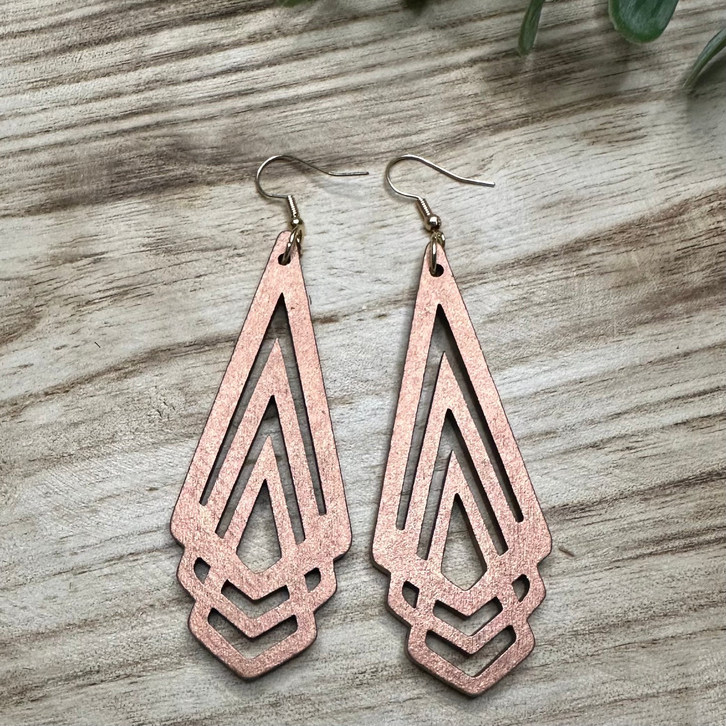 Copper Wood Earrings