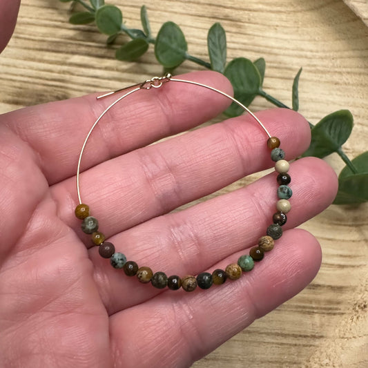 Tiny Beaded Hoops