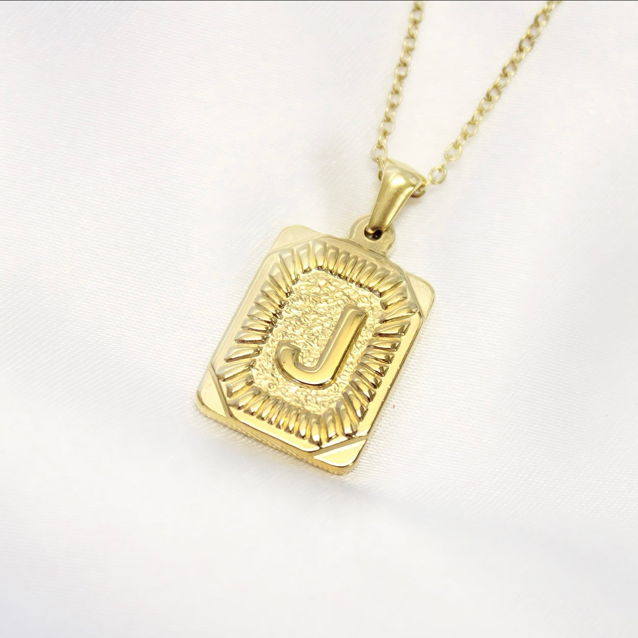 Initial Card Necklace