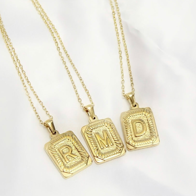 Initial Card Necklace